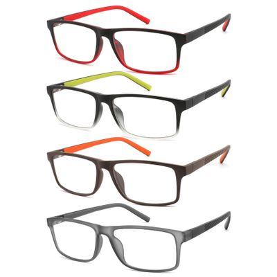 acavefox 4 Pack Reading Glasses Men's Readers Blue Light Blocking