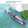 Portable 2pcs Double Bristle Head Denture Cleaning Brush Set, Multi Layered Toothbrush False Teeth Brush for Denture Care and Retainer Cleaning view 4