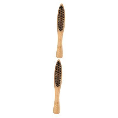 Angoily 4pcs Beard Brush for Men Professional Bristle Hair Brush Long Handle Soft Bristles Styling and Cleaning Beard