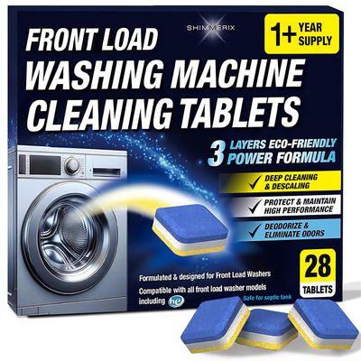 Washing machine Cleaning Tablets - Front Load - 28 Tablets - 3 Layers Eco Friendly Formula - Deep Cleaning & Descaling - Protect & Deodorize - Designed & Formulated for Front Loader Washing Machines
