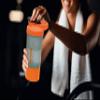 2 x Orange - Protein Shaker Bottle 600ml Leak-Proof Screw-On Lid and Secure Drinking Flip Cap Metal Mix Ball & Storage Box Gym/Sports/Exercise Pre-Workout Drinks BPA Free Shaker Drink Bottle view 2