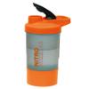 2 x Protein Shaker Bottle 600ml with Leakproof Screw Lid, Steel Mixing Ball & Storage Compartment Gym/Sports Shaker Drink Bottle for Protein Shakes BPA Free Protein Powder Shaker Cup (Pink + Orange) view 4