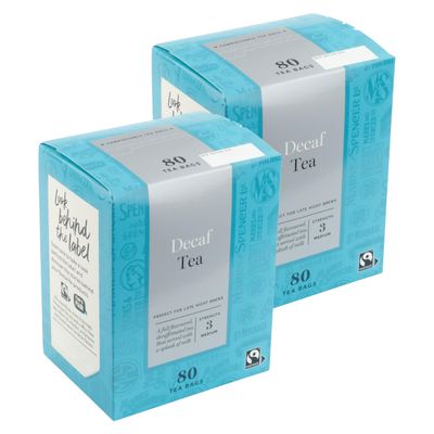 160 Premium Decaf Teabags, Full Flavoured, Fairtrade, Compostable Bags, Medium Strength 3 (2 x 80pk)