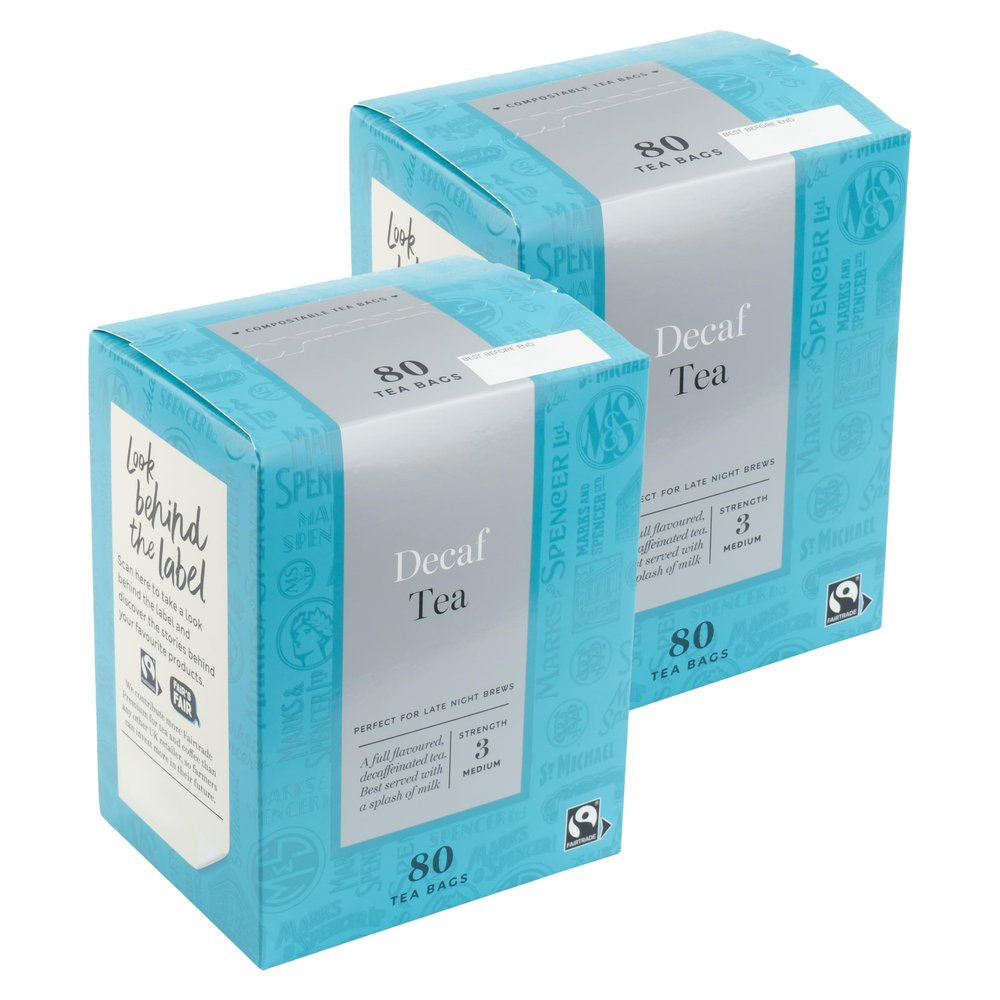 160 Premium Decaf Teabags, Full Flavoured, Fairtrade, Compostable Bags, Medium Strength 3 (2 x 80pk)