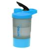 (Set of 2) - Protein Shaker Bottles with Screw Lid, Stainless Steel Mixing Ball or Storage Compartment Plastic Supplement Shaker Bottle for Gym Fitness Running Exercise 600ml - Blue and 700ml - Pink view 2