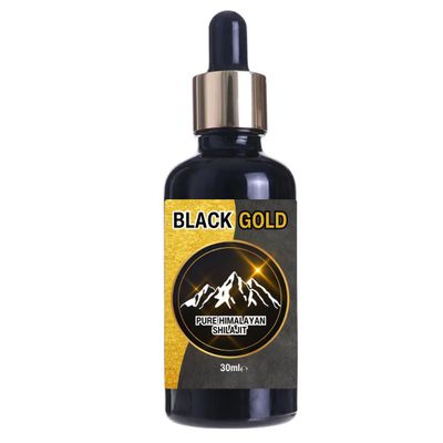 Black Gold Himalayan Shilajit Resin Liquid Drops [30ml] Ayurvedic Maximum Potency Pure Fulvic & Humic 85+ Trace Minerals