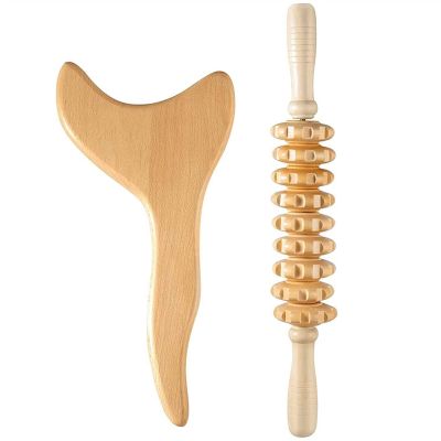 2Pcs/Set Lymphatic Drainage Massager Wood Therapy Massage Tools for Body Sculpting and Deep Tissue for Anti Cellulite Lymphatic