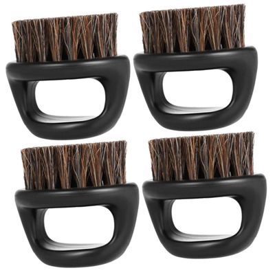 Beavorty 4pcs Men's Beard Brush Boar Bristles for Shaving Portable Beard Brush for Men at Home Salon
