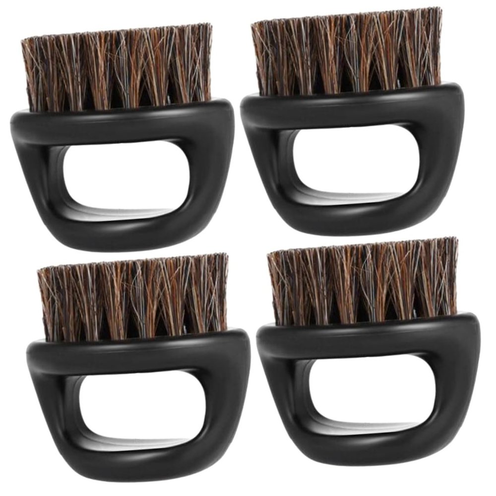 Beavorty 4pcs Men's Beard Brush Boar Bristles for Shaving Portable Beard Brush for Men at Home Salon