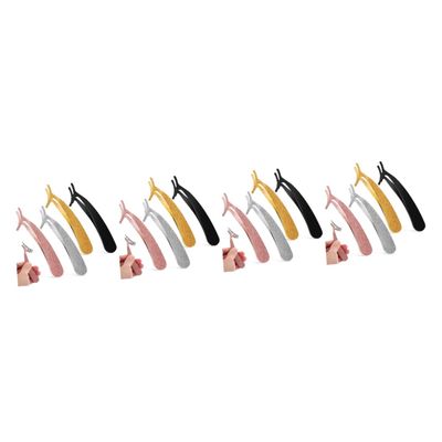 Beavorty 16pcs Eyelash Tweezers Applicator Tool for False Lashes Portable Makeup Lash Tweezers Extension Clips Eyelash Extension