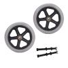 1 Pair 6/7/8 Inch Wheelchair Front Wheels, Non-Pneumatic Wheelchair Solid Rubber Wheels Assembly for Many Standard Wheelchairs with 5/16" (8 mm) Bearing (Color : Grey, Size : 7") view 1