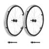 1 Pair 24 Inch Replacement Wheelchair Rear Wheels, 24X1 3/8 Solid Anti-Slip Polyurethane/Rubber Wheelchair Caster Assembly with 15/32" (12mm) Bearings and Handrim for Manual Wheelchairs Walkers (Colo view 3