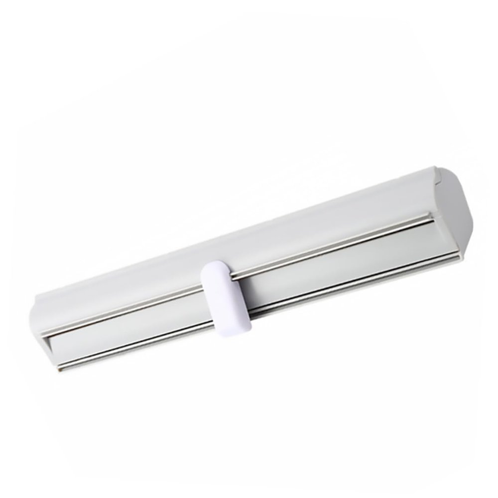 IMIKEYA Plastic Wrap Dispenser Magnetic Cutting Box Sliding Wall-Mountable Cling Film Holder Waterproof Rust-Proof White ABS for Kitchen Use