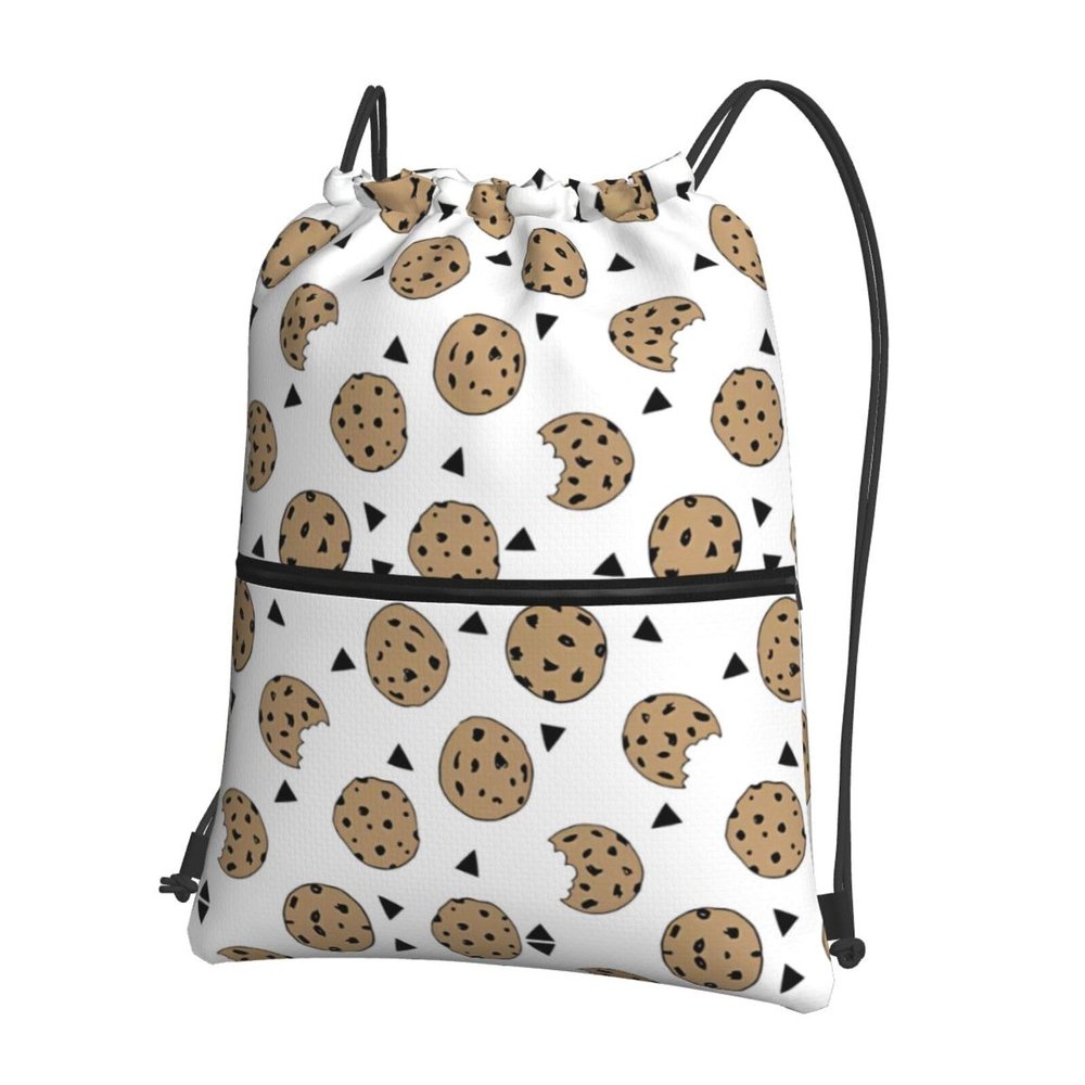YYHHAOFA Cookies Food Chocolate Chip Biscuits Prints Outdoor leisure zipper drawstring backpack : Waterproof, durability, lightweight 18 x 15.3 in