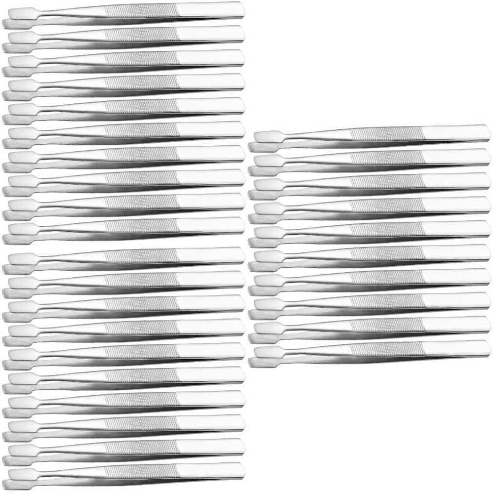 Angoily 30pcs Philately Stamp Tweezers Flat Head Lash Applicator for Stamp Collecting Eyelash Extension Supplies