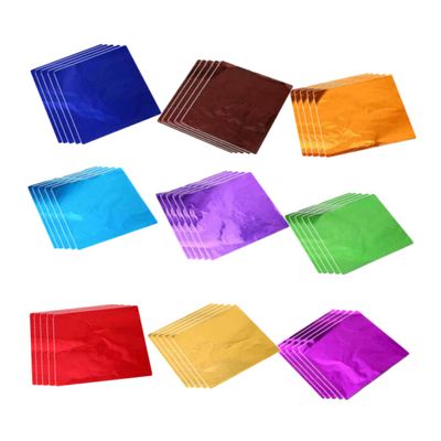 LIFKOME 900pcs Glossy Mixed Colour Aluminum Foil Paper for Chocolate Wrapping Tea Packaging Food Wrapper 9x9cm Party Supplies