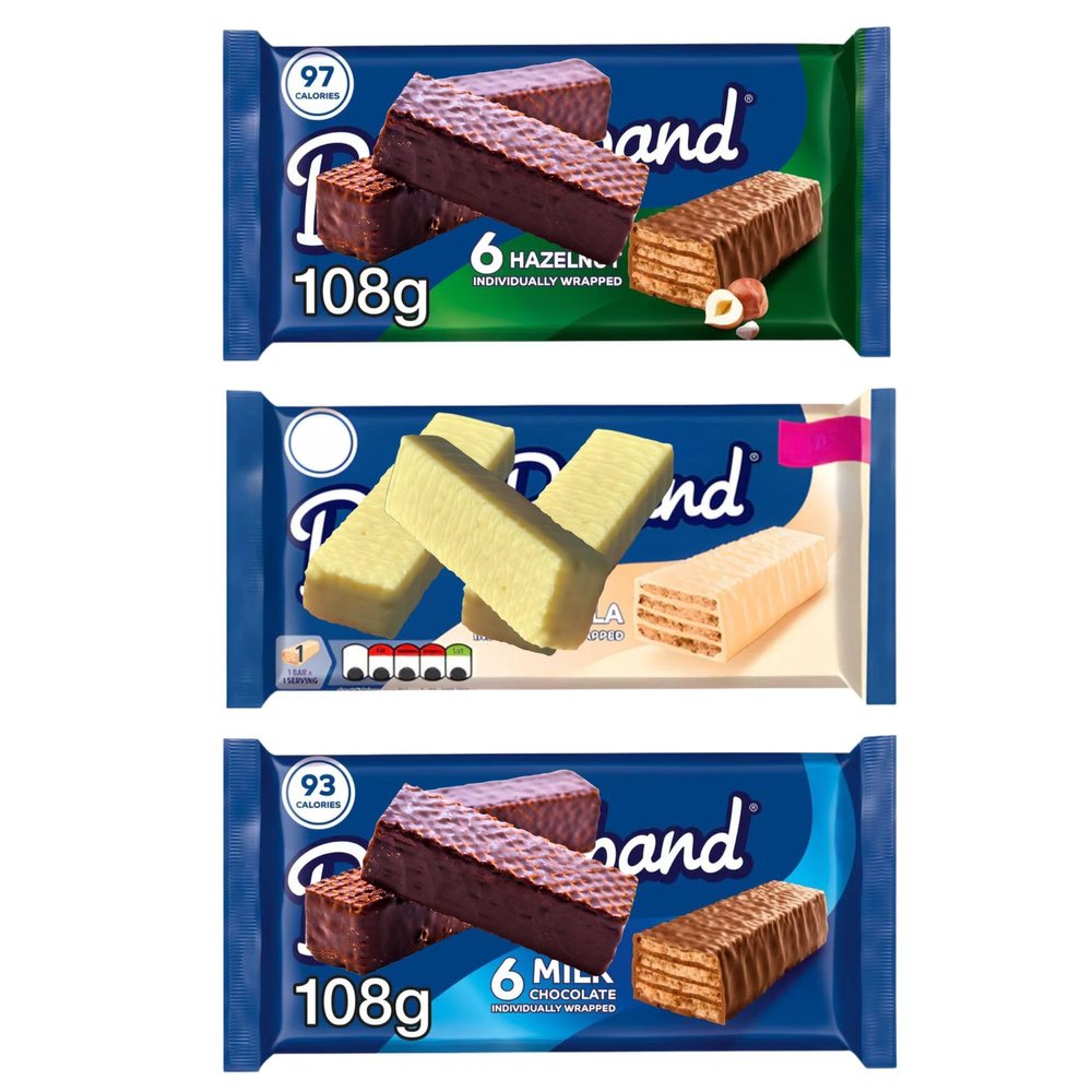Chocolate Wafer Bundle with Blue Riband Milk Chocolate, Hazelnut Wafers Biscuits and Dark Chocolate Biscuit Bars 16x18g (3 Pack Variety)