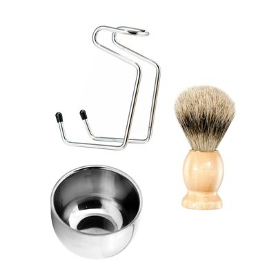 DOITOOL Shaving Tool Kit for Men Beard Care Accessories Bowl Rack and Brush for Beard Grooming at Home