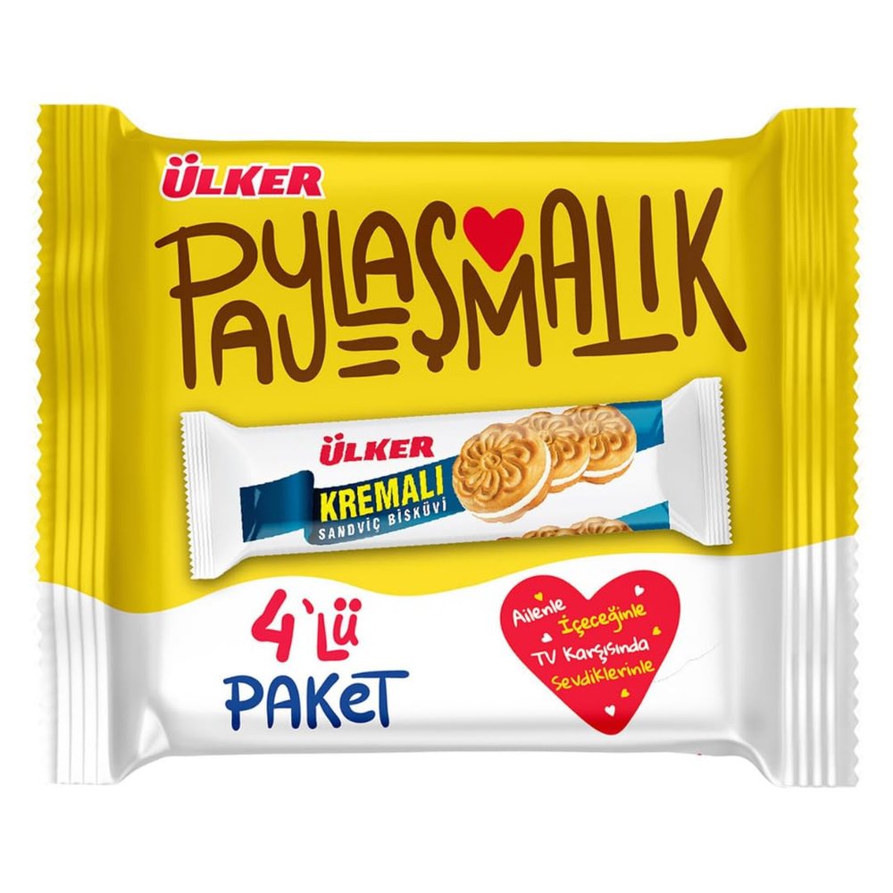 Paylasmalik Cream Sandwich Biscuit Cookies Pack 244 gram in 4 packs