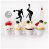 BoningNEW 24PCS Bowling Cupcake Topper for Birthday Party Wedding Baby Shower Party Outdoor Sports Theme Party Decorations Supplies PicksGlitter: Bowling Balls, Bowling Bottles, Playing Silhouettes) view 4