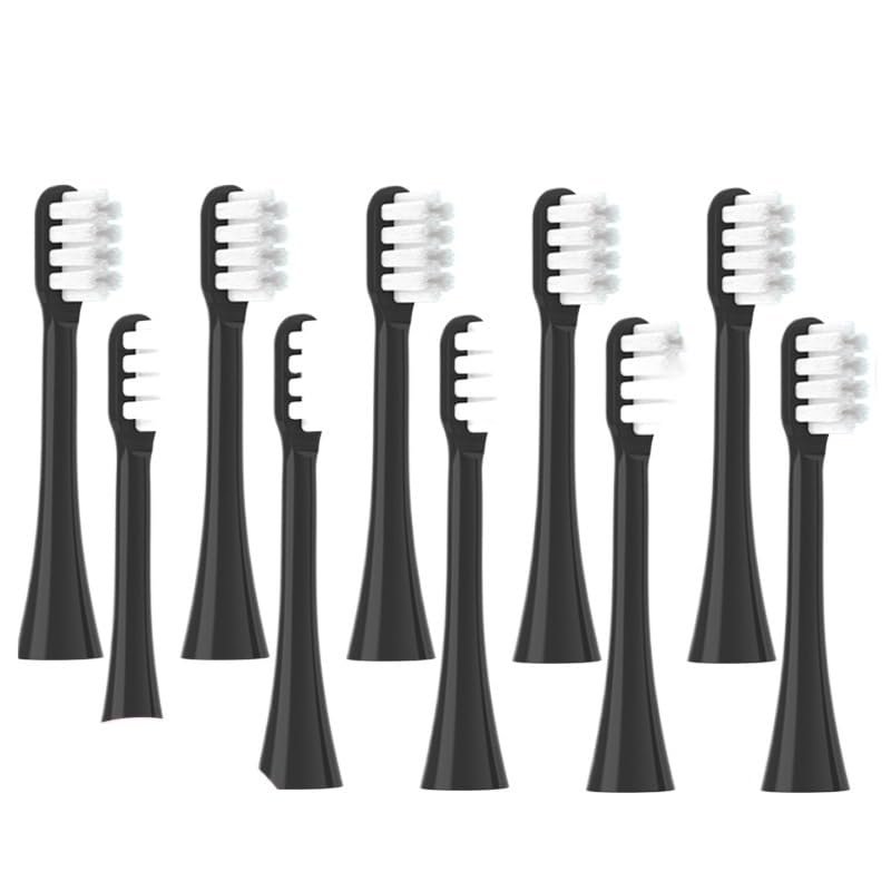 5PCS/Set Toothbrush Heads Compatible with X3/X3U/X5 Electric Tooth Brush X3 Nozzles Heads Vacuum Packag(10 Balck Soft)