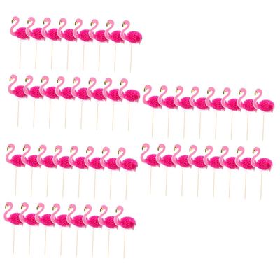 Ciieeo 90pcs Hawaiian Style Cake Picks Creative Cake Inserted Cards Ornaments Adorable Party Decor for Birthday