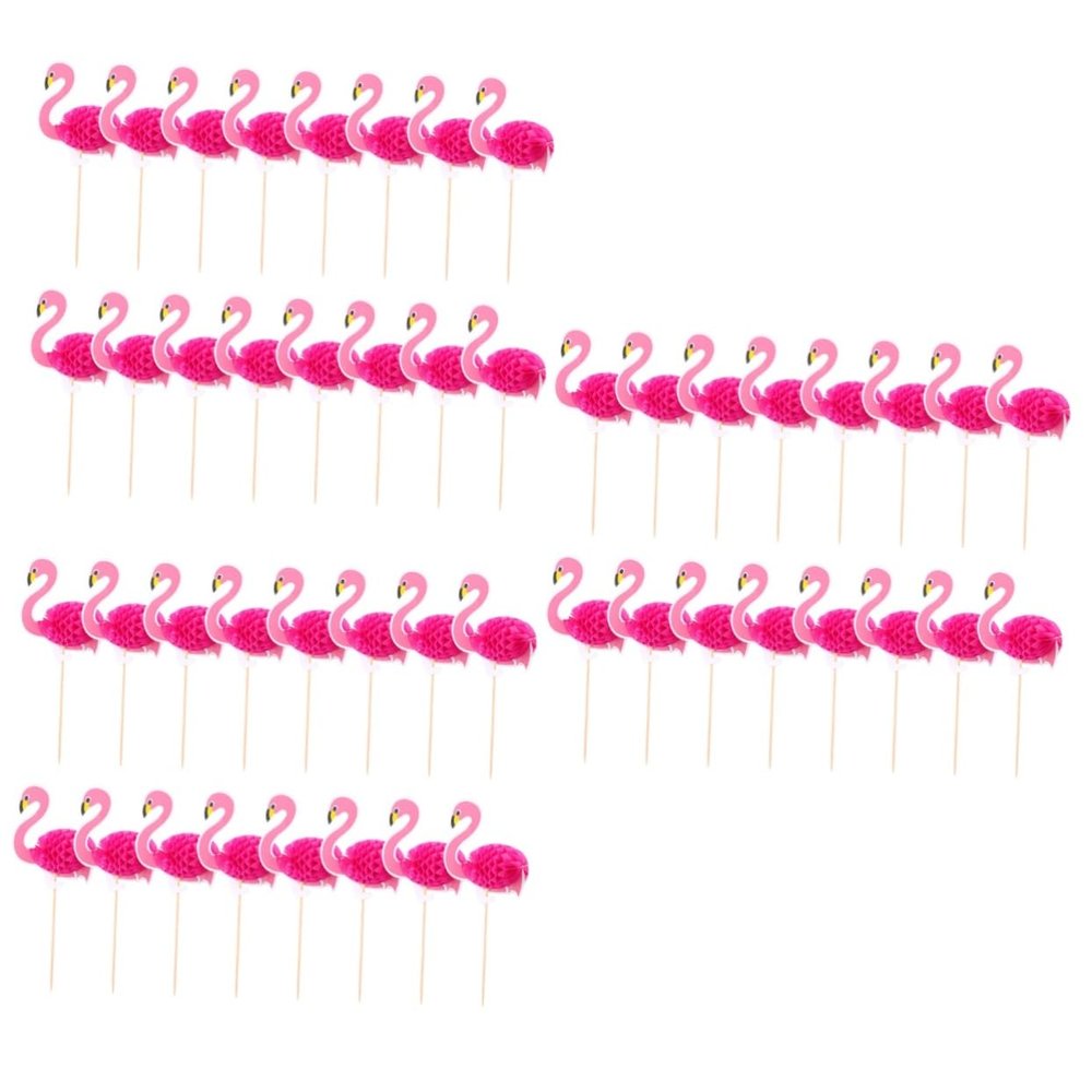Ciieeo 90pcs Hawaiian Style Cake Picks Creative Cake Inserted Cards Ornaments Adorable Party Decor for Birthday