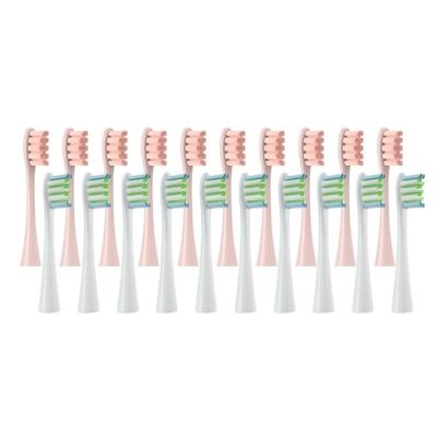 20Pcs Replaceable Brush Heads Fit for Air 2 /One/SE X/X PRO/ Z1/ F1/ Electric Toothbrush Nozzles with Caps Sealed Packed (Color : 10Pink10White)