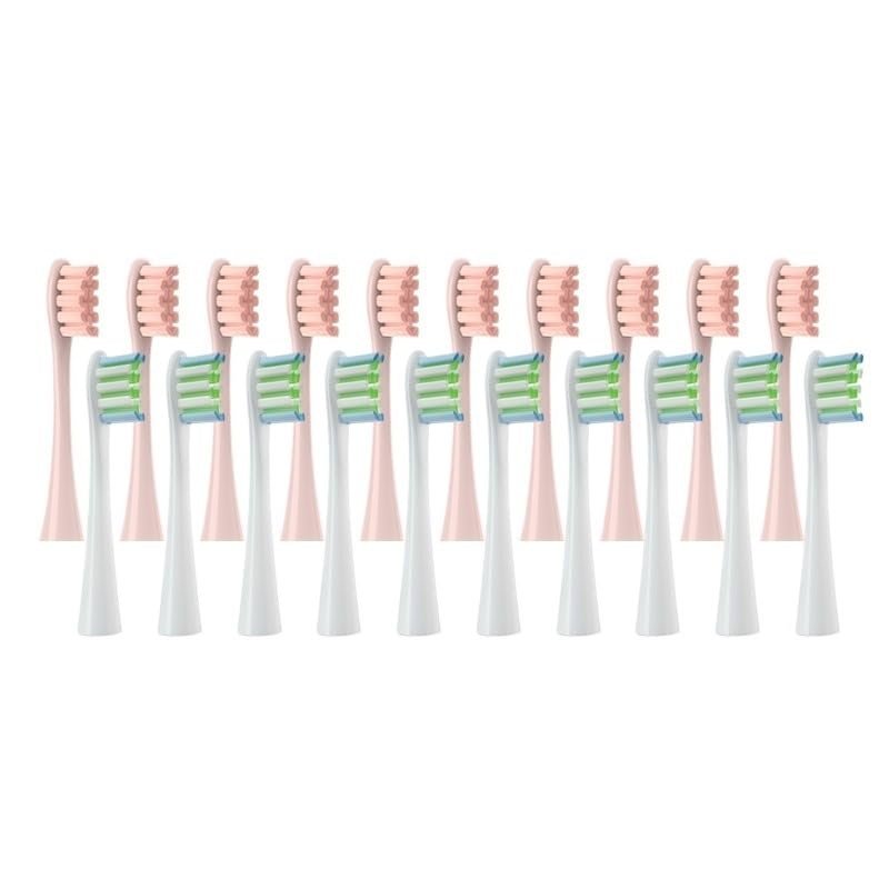 20Pcs Replaceable Brush Heads Fit for Air 2 /One/SE X/X PRO/ Z1/ F1/ Electric Toothbrush Nozzles with Caps Sealed Packed (Color : 10Pink10White)