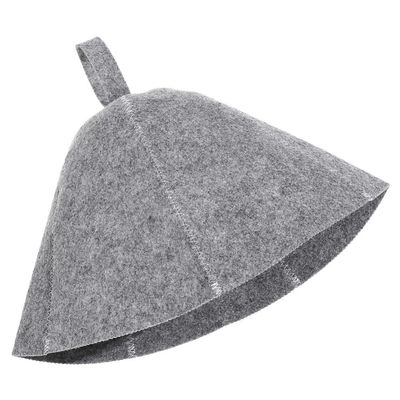 Baluue Felt Sauna Hat for Men Women Thick Water Absorbent Sauna Cap Breathable Bath Accessories Comfortable Design for Hair Curls Grey