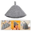 Baluue Felt Sauna Hat for Men Women Thick Water Absorbent Sauna Cap Breathable Bath Accessories Comfortable Design for Hair Curls Grey view 3
