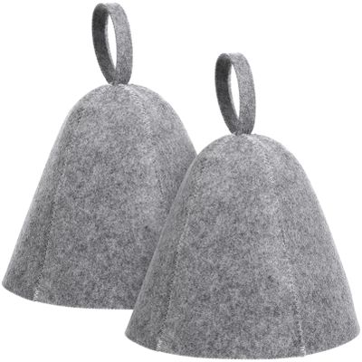 Gatuida 2pcs Sauna Felt Hats: Reusable Sauna Caps Original Supple Head Protector Natural Russian Felt Hat Bath Accessories for Men Women