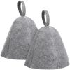 Gatuida 2pcs Sauna Felt Hats: Reusable Sauna Caps Original Supple Head Protector Natural Russian Felt Hat Bath Accessories for Men Women view 1