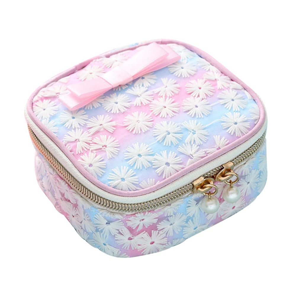 DOITOOL 2pcs Sanitary Towel Bag Outdoor Women Storage Pouch Mesh Bag Pad Holder Square Organizer Zipper