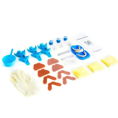 DENTUREWAY DIY Denture Kit with Impression (3 Sets of False Teeth), Partial Denture Solution, White, Small
