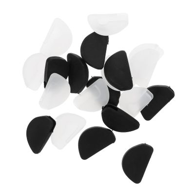 SOESFOUFU 20pairs Silicone Nose Pads for Glasses D-shaped Anti-slip Eyewear Black White Durable Nose Protectors for Eyeglasses and Sunglasses