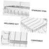 HOOTNEE Stainless Steel Soap Rack Wall-mount Holder Drain Soap Container Bathroom Dish Shower Storage Shelf Silver view 3