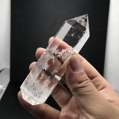 Beautiful Clear High Temperature Melted Smelting Crystal Quartz Point Hexagonal Obelisk Wand Specimen Decoration,9-10cm ZoCzkgzd (Size : 6-7cm)