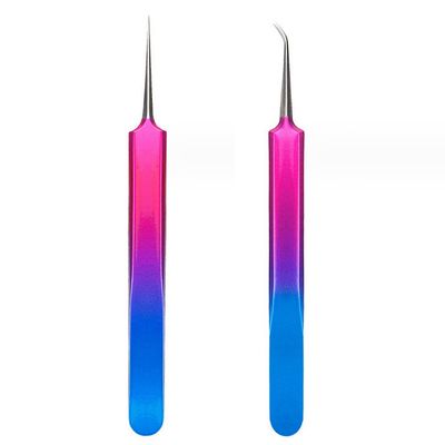 2 Pcs Precision Tweezers Set Fine Point Tweezers Ingrown Hair Tweezers for Women and Men Facial Brow Nose Chin Hair Removal Extra Thin Tweezers Precision Stainless Steel Facial Hair Remover