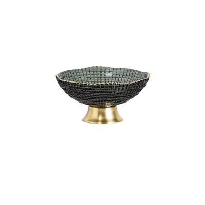 WAOCEO Fruit Bowls Glass Fruit Tray Living Room Home Tray Office Luxury Style High-end Snack Tray Coffee Table Ornaments Dried Fruit Candy Tray Fruit basket (Color : B, Size : Small)
