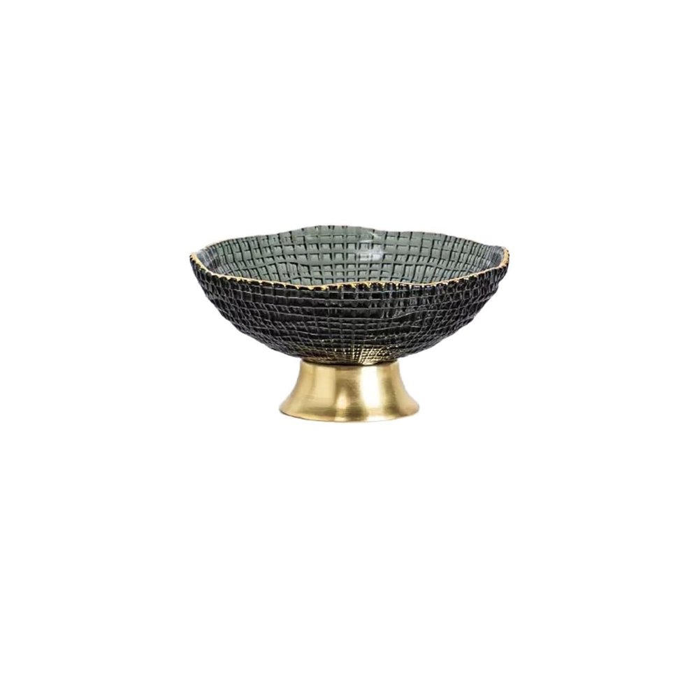 WAOCEO Fruit Bowls Glass Fruit Tray Living Room Home Tray Office Luxury Style High-end Snack Tray Coffee Table Ornaments Dried Fruit Candy Tray Fruit basket (Color : B, Size : Small)