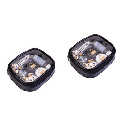 Healeved 2pcs Portable Lens Case Box Container Holder Tweezers Suction Stick for Travel Cosmetic Toiletries