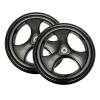 1 Pair 12/16 Inch Wheelchair Rear Wheels, Black PU Solid Non-Inflatable Wheelchair Tires Assembly for Manual Wheelchairs Walkers with 1/2" (12mm) Bearing (Size : 12inch/31cm) view 1