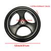 1 Pair 12/16 Inch Wheelchair Rear Wheels, Black PU Solid Non-Inflatable Wheelchair Tires Assembly for Manual Wheelchairs Walkers with 1/2" (12mm) Bearing (Size : 12inch/31cm) view 4