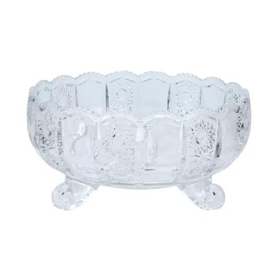 WAOCEO Fruit Bowls Modern Living Room Household Coffee Table Fruit Plate Crystal Clear Glass Plate Gold Teal Fruit Plate Fruit basket (Color : A)