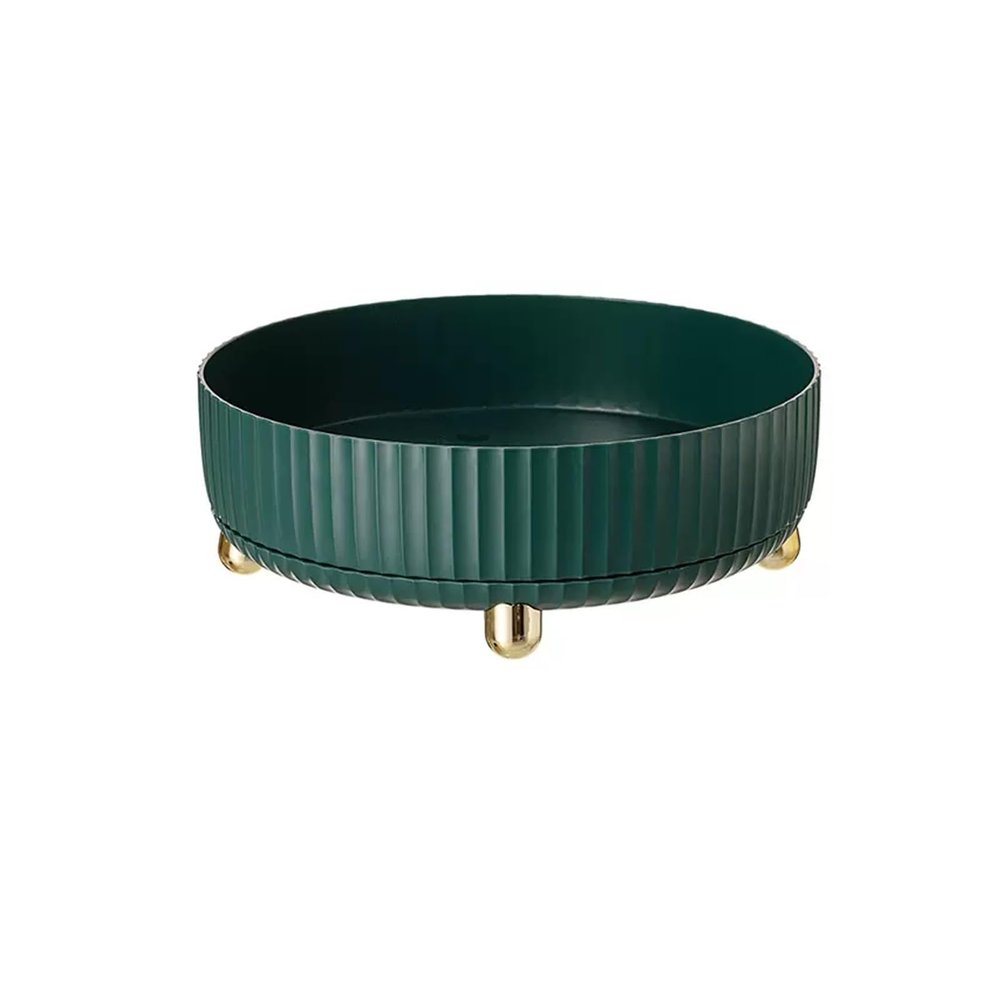 WAOCEO Fruit Bowls Rotatable Fruit Tray New Living Room Home Simple Modern Fruit Tray Coffee Table Creative Large Capacity Storage Tray Fruit basket (Color : Dark green, Size : L)