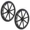 1 Pair 16/20/24 Inch Replacement Wheelchair Rear Wheels, Black Solid Anti-Slip Urethane Wheelchair Wheels Assembly with Bearings 15/32" (12 mm) and Handrim for Many Standard Wheelchairs Walkers (Size view 1