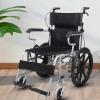 1 Pair 16/20/24 Inch Replacement Wheelchair Rear Wheels, Black Solid Anti-Slip Urethane Wheelchair Wheels Assembly with Bearings 15/32" (12 mm) and Handrim for Many Standard Wheelchairs Walkers (Size view 2