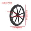 1 Pair 16/20/24 Inch Replacement Wheelchair Rear Wheels, Black Solid Anti-Slip Urethane Wheelchair Wheels Assembly with Bearings 15/32" (12 mm) and Handrim for Many Standard Wheelchairs Walkers (Size view 4