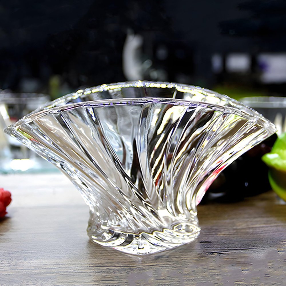 WAOCEO Fruit Bowls Glass Fruit Plate High End Tall Fruit Plate, Light Luxury Style High Class Household Living Room Exquisite Fruit Plate Fruit basket